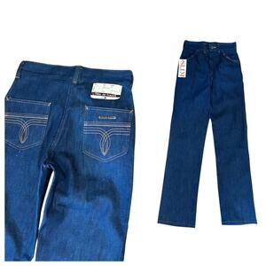 Vintage 1970s Dark Denim Jeans High Waist Slim Disco Glam Jeans / 25 x 29 -